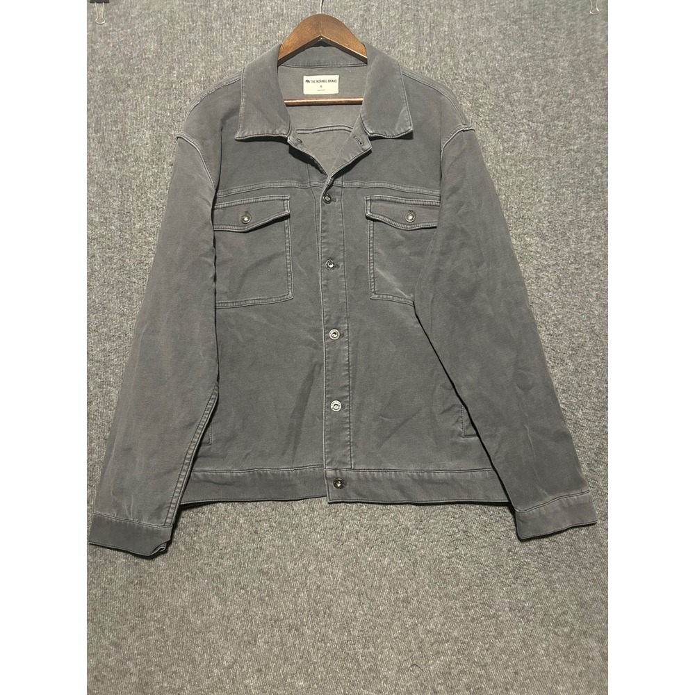 The normal brand jersey trucker jacket gray mens size XL cotton blend